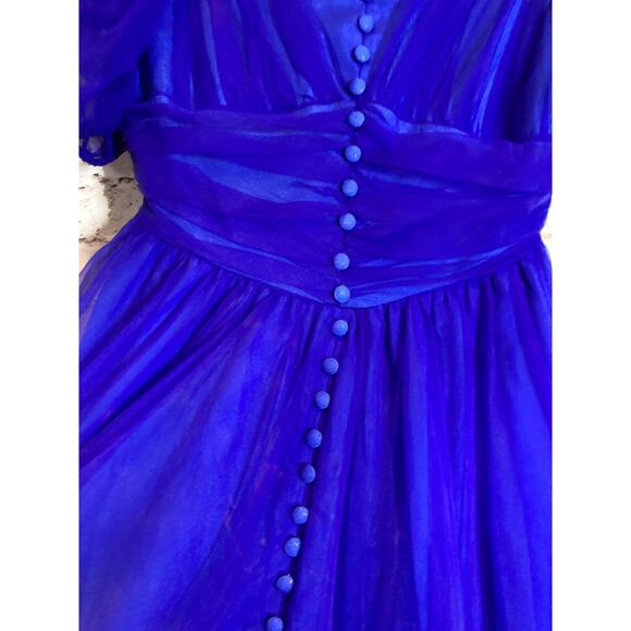 Wayward Fancies eShakti Dress Womens Medium Cobalt Mesh Dark Romantic Boho - Picture 8 of 16